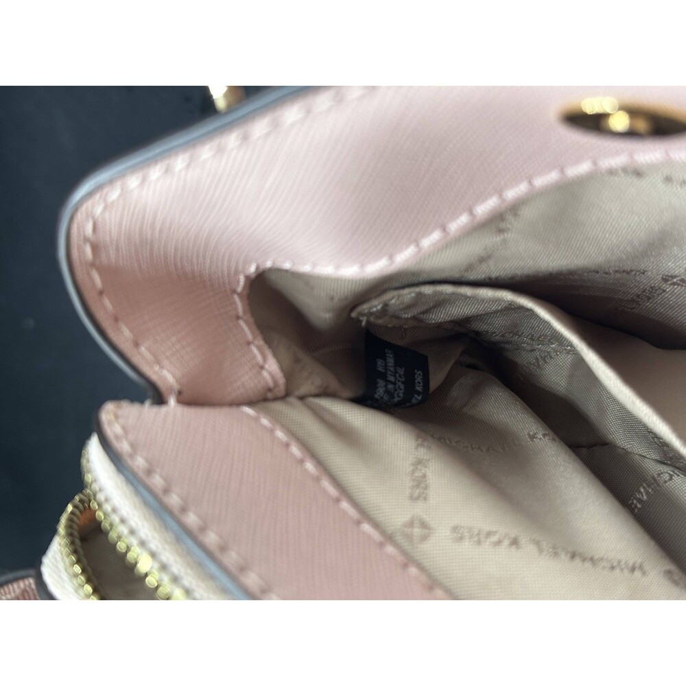 Michael Kors Mini Pink Saffiano Leather Crossbody Tote - Picture 6 of 6
